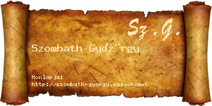 Szombath György névjegykártya