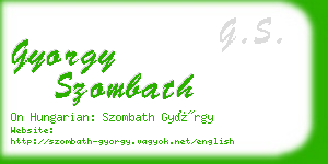 gyorgy szombath business card